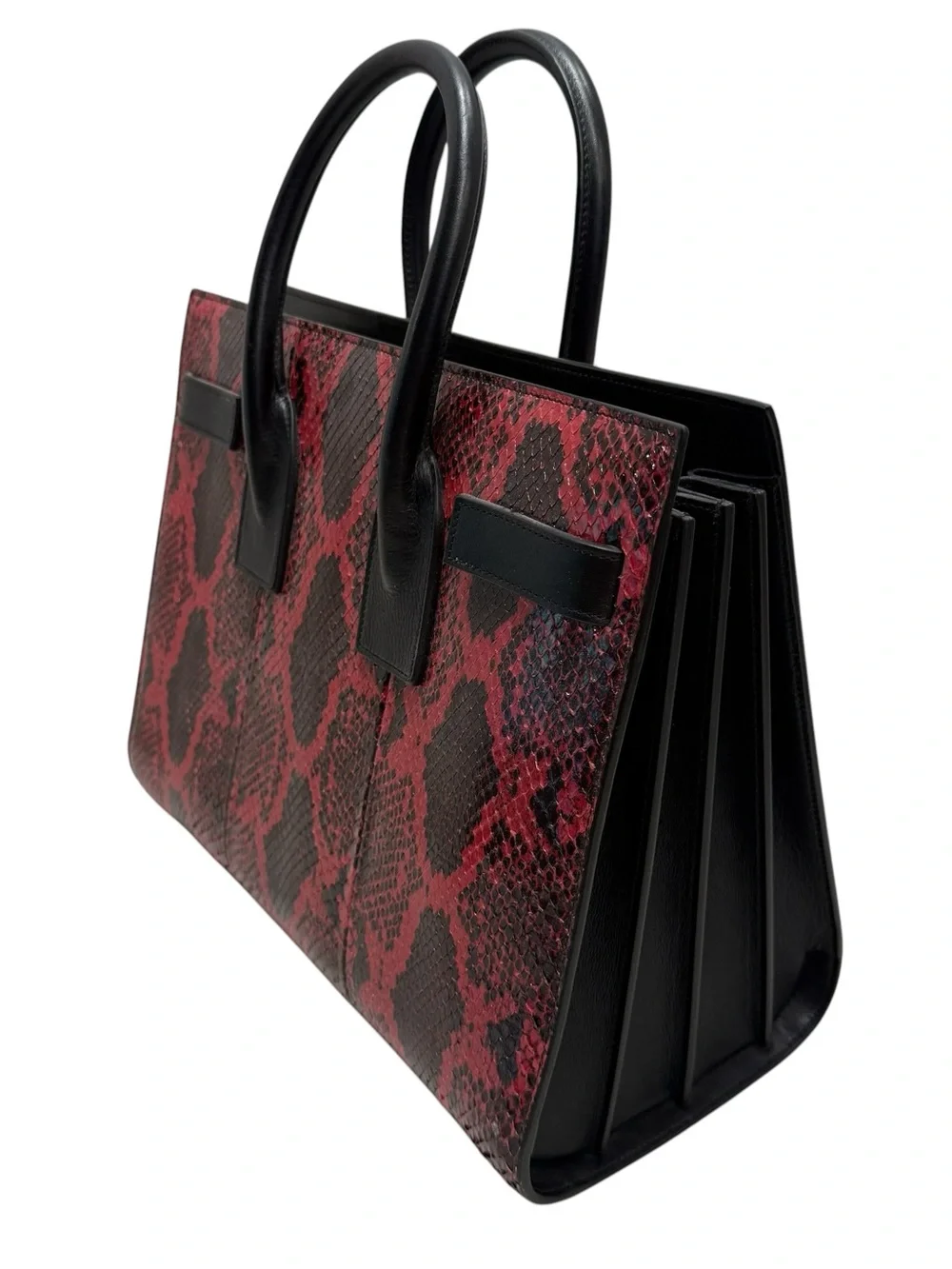 Saint Laurent YSL Sac Dejour Red Python Satchel 355153 LECJ1 - Picture 6 of 16